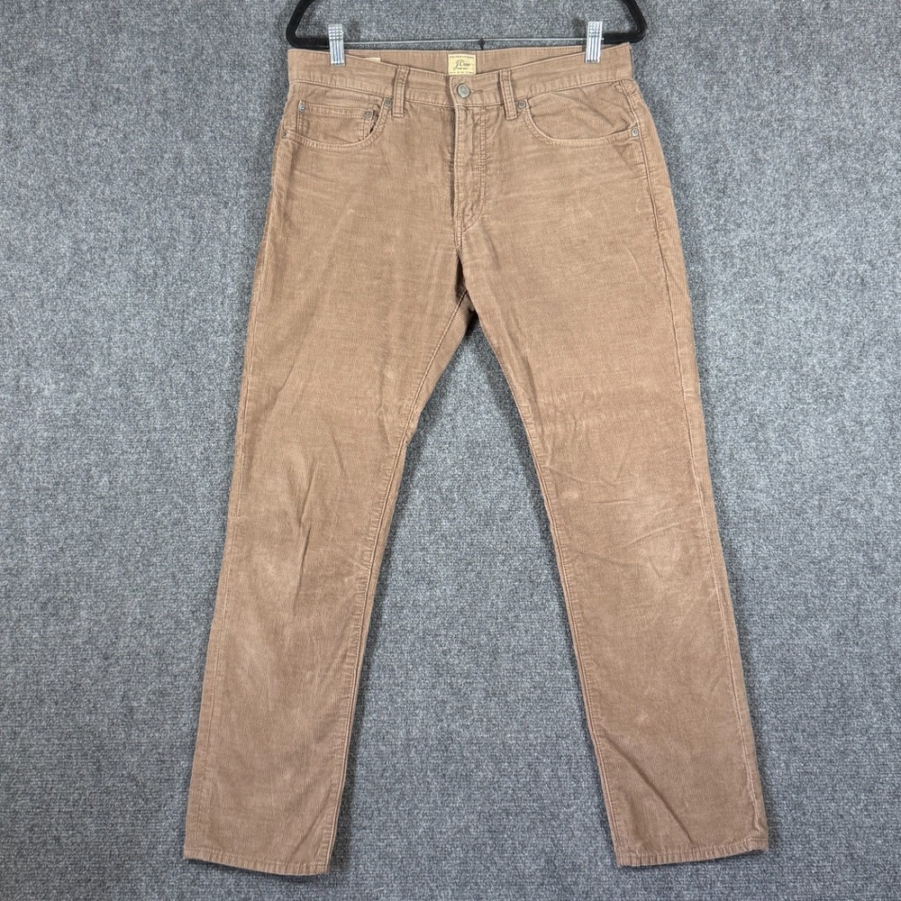 J Crew 484 Extra Slim Tan Brown Corduroy Pants Casual Classic Mens 32x30